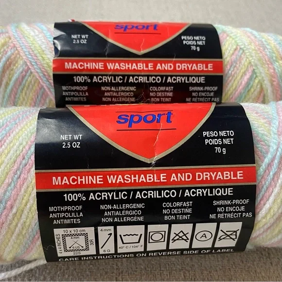 RED HEART•Sport Yarn•bundle of 3 Vintage - Picture 5 of 6